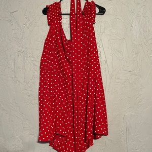 Women’s Plus Sz. 2X (24) Red with white polka dots Romper